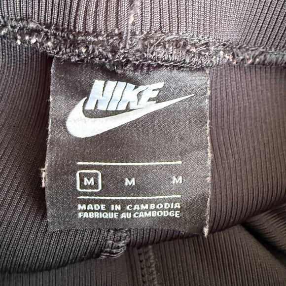 Nike Pants Wide Leg Women Medium Black Comfort Flattering Ribbed Dark Academia - Picture 3 of 10